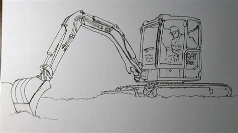 how to draw a mini excavator|railway cutter excavator detail drawings.